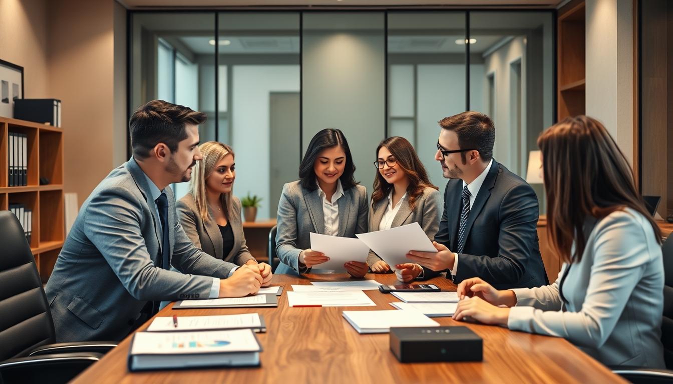 Family reviewing legal documents
